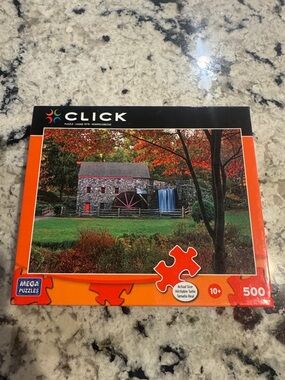 CLICK 500-Piece Autumn Mill Jigsaw Puzzle - Orange & Multicolor